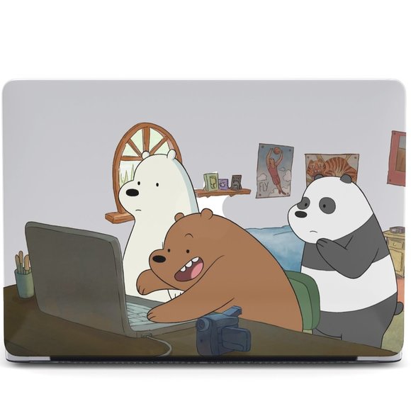 Cartoon We Bare Bears case for apple MacBook All Generations Air Pro - Picture 1 of 3